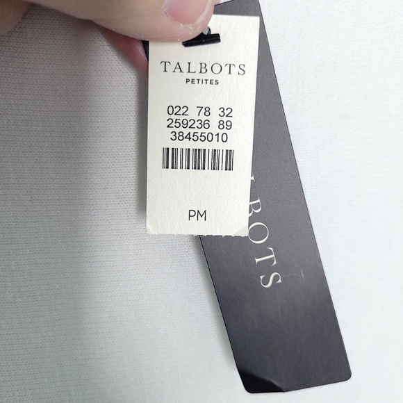 TALBOTS Dolman Sleeve White/Blue Sheer Sweater Women's MEDIUM PETITE (NWT) - Picture 3 of 12